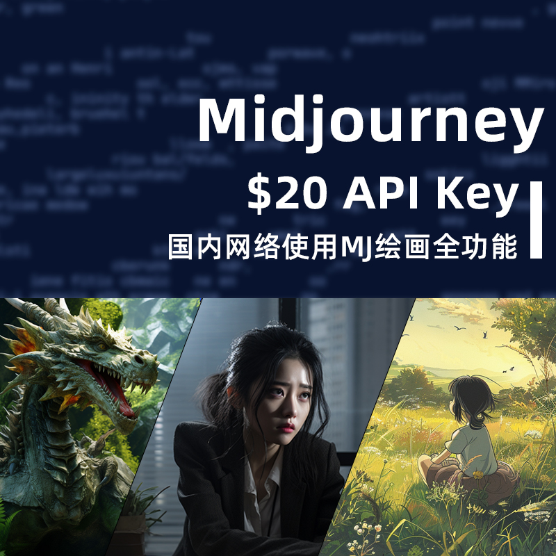 Midjourey $20 API Key 国内网络直接使用Midjourney全功能 适合个人、企业用户